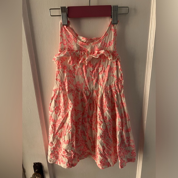 Coral/ cream butterfly dress - Picture 1 of 3